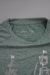 Green with Metallic Silver Print