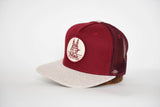 RED TRUCKER WITH TAN BRIM