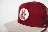 RED TRUCKER WITH TAN BRIM