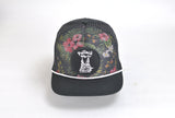 FLORAL WITH BLACK MESH OVERLAY TRUCKER