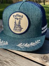 HEATHER BLUE TRUCKER WITH WINGS