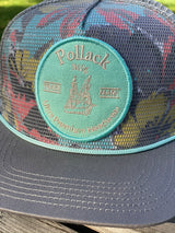 GRAY FLORAL TEAL PATCH SNAPBACK