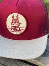 RED TRUCKER WITH TAN BRIM