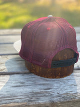 RED TRUCKER WITH TAN BRIM