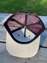 RED TRUCKER WITH TAN BRIM