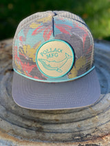 GRAY FLORAL WHALE PATCH SNAPBACK