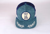 HEATHER BLUE TRUCKER WITH WINGS