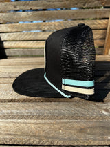 AQUA STRIPED SNAPBACK