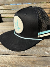 AQUA STRIPED SNAPBACK