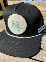 AQUA STRIPED SNAPBACK